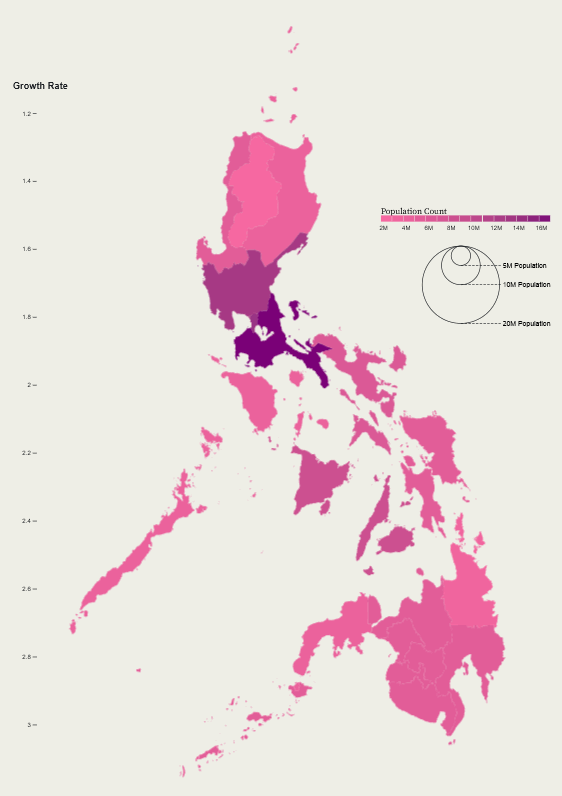 SVG morphing animation — Philippines map dissolving into population dot chart